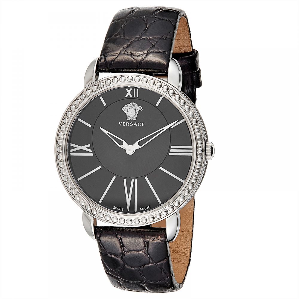 Versace Krios Women`s Black Dial Leather Band Watch - M6Q99D008 S009
